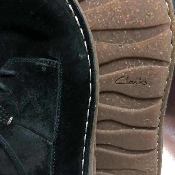 Clarks Tamitha suede leather lace-up black boots booties size 7.5 women’s 13281 - Picture 7 of 9